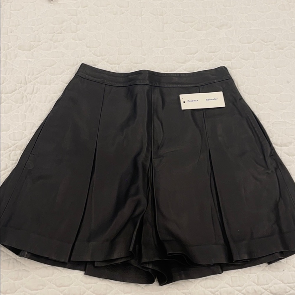proenza schouler leather skort shorts size 2
